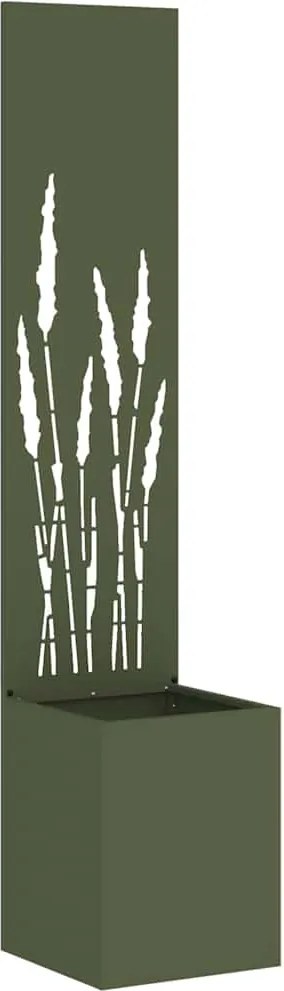 vidaXL Kertvédő vászon Oliva zöld 32 x 140 cm Hidegen hengerelt acél