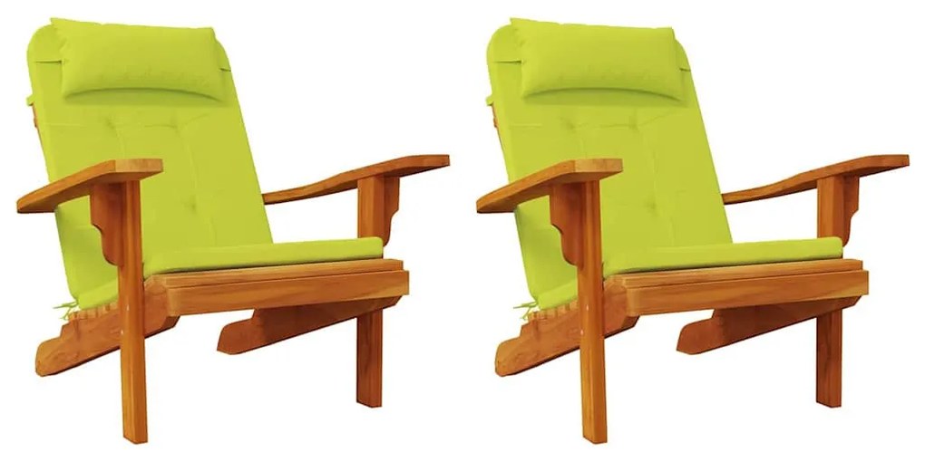 Székpárna 2 pcs Világos zöld 58 x 77 x 4.5 cm Oxford szövet
