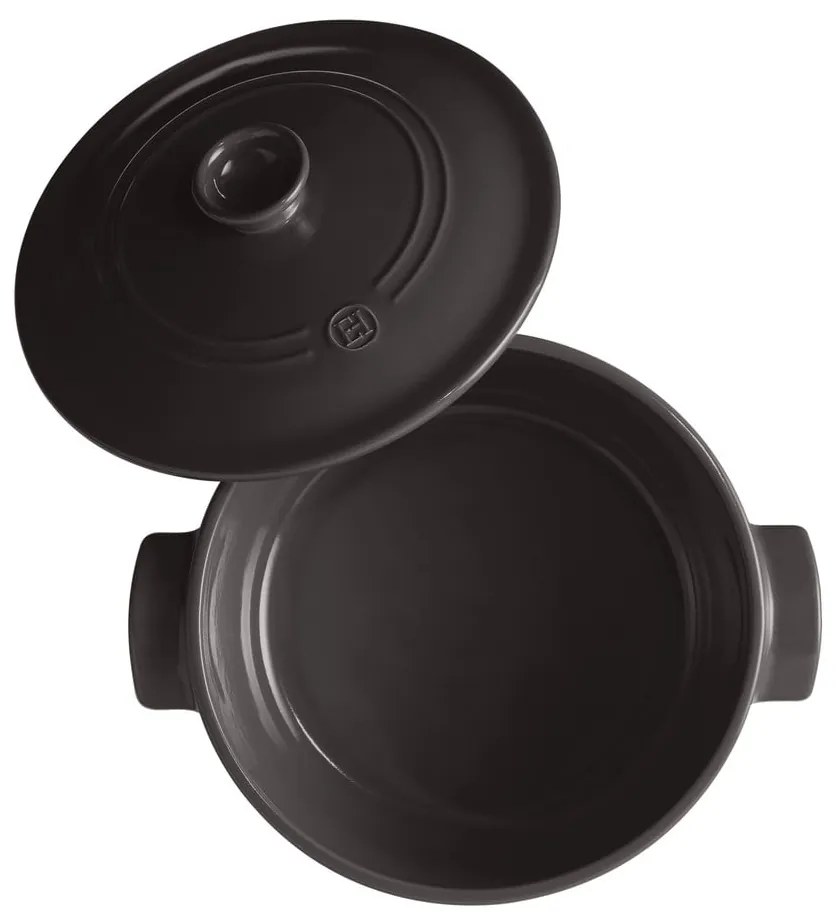 Fekete kerámia lábas fedővel, ⌀ 27 cm - Emile Henry