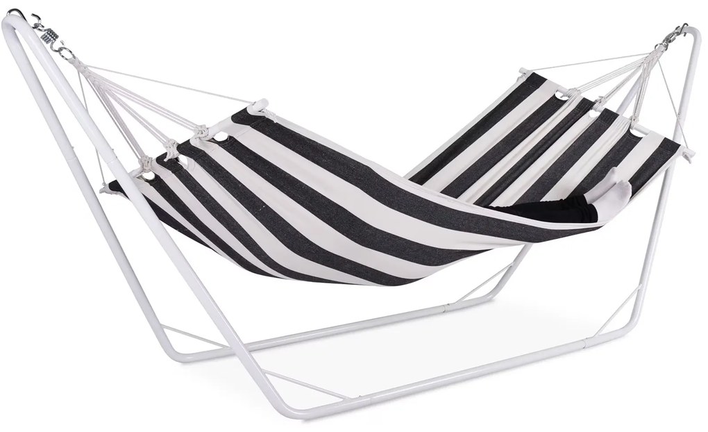 Deuba Hintaágy fém vázzal 200x80 cm - krém/fekete