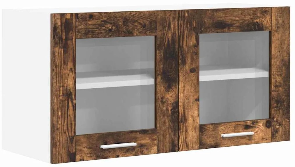 Függő szekrény Riga Füstölt tölgy és fehér 80 x 31 x 40 cm