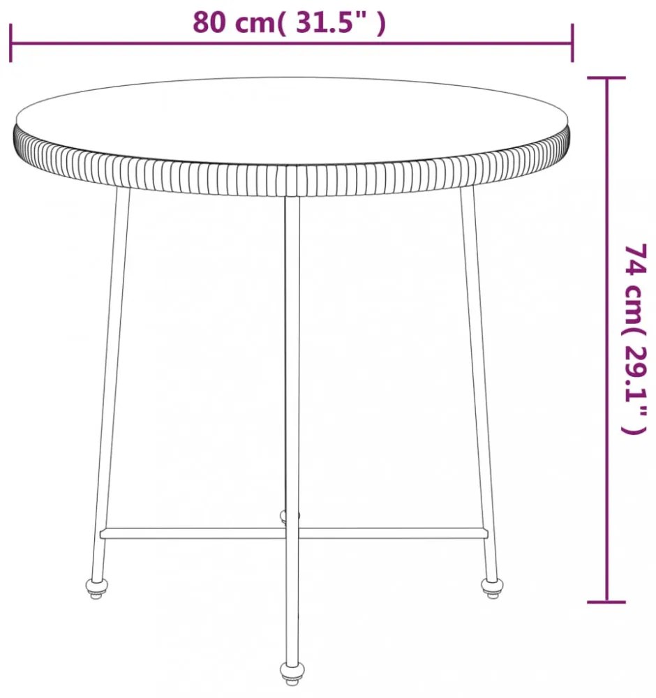 edzett üveg és acél étkezőasztal Ø80 cm