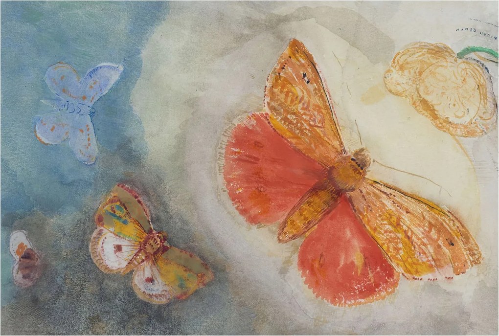 Flizelin fotótapéta Flizelin Design Színes pillangók 104x70 Ragasztó