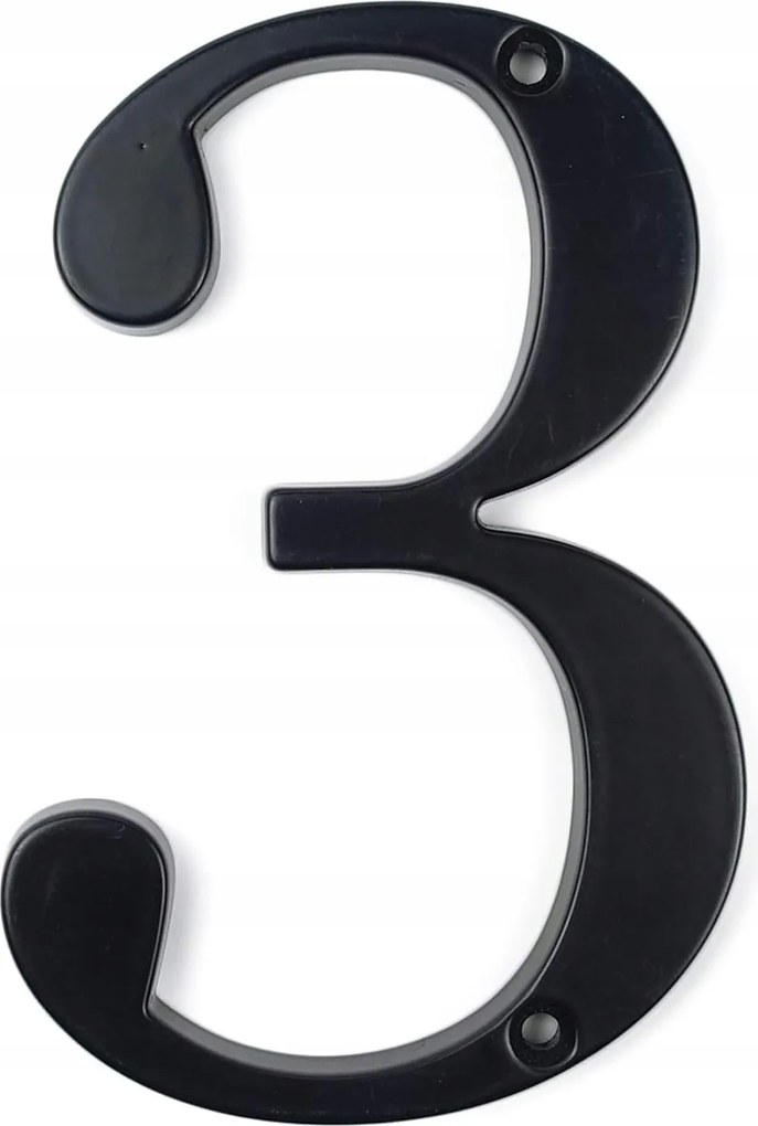 3 Házszám 3 Hármas Ház Szám tábla Fekete 10CM