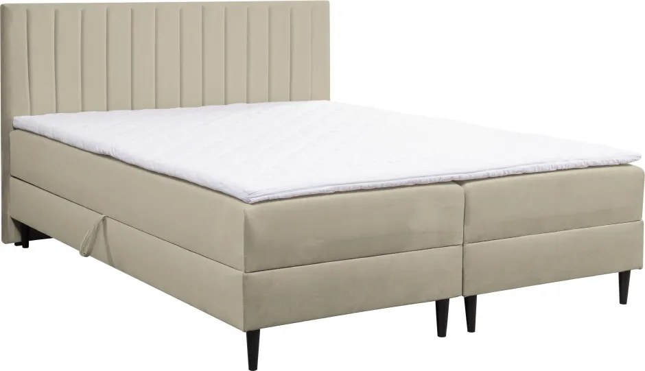 Boxspring ágy, 160x200, bézs, VALENCI
