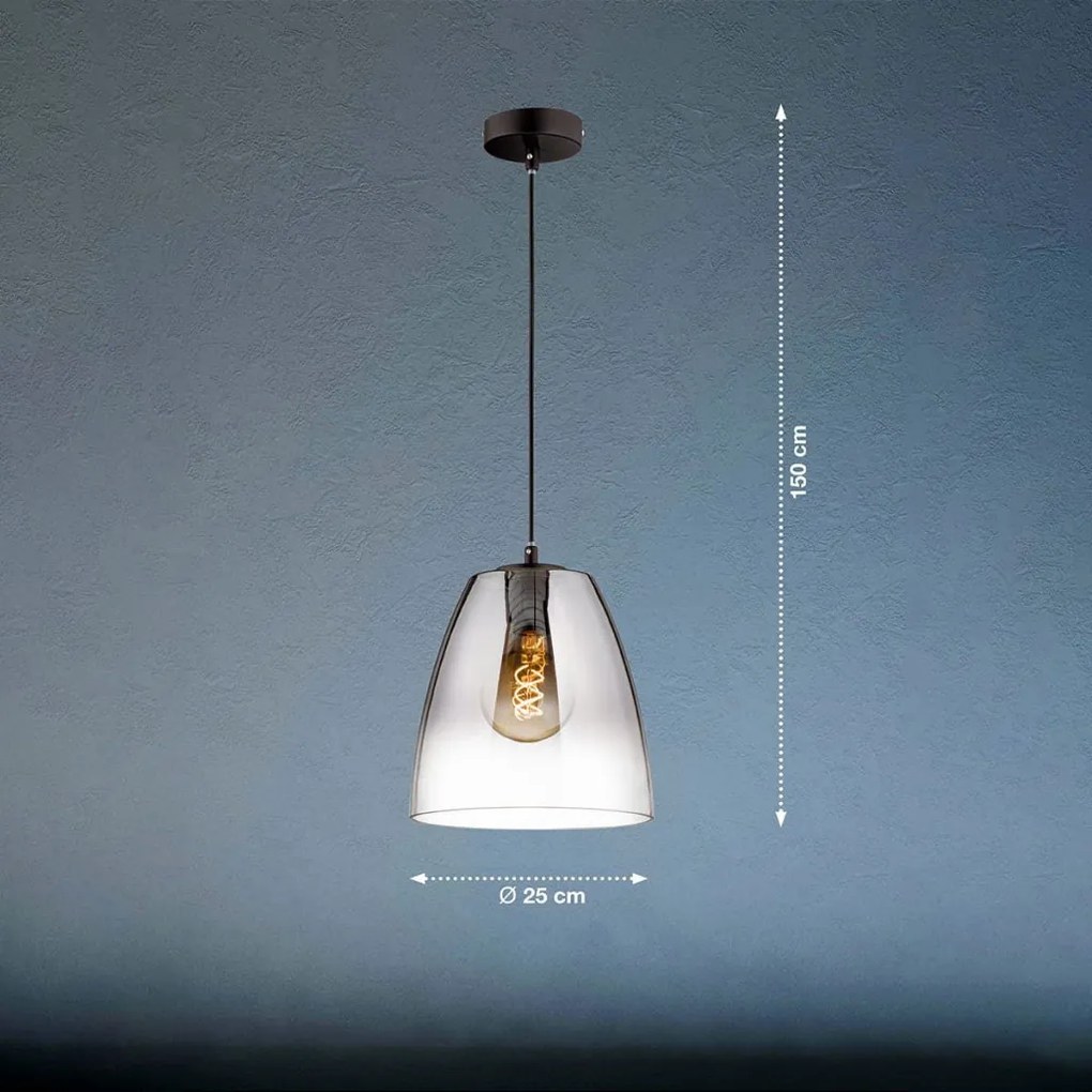 FISCHER & HONSEL 60843 MIRO Egyágú Függesztett Lámpa Fém E27 IP20