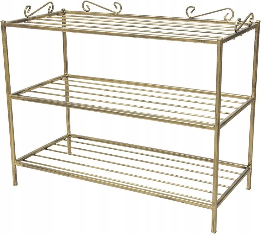 Cipőtartó polc fém arany 60cm klasszikus gardrób előszoba szekrény