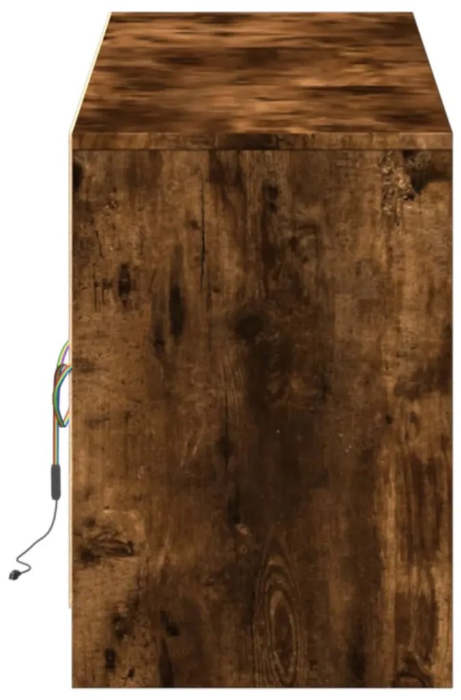füstös tölgy színű szerelt fa LED-es TV-szekrény 180x34x50 cm