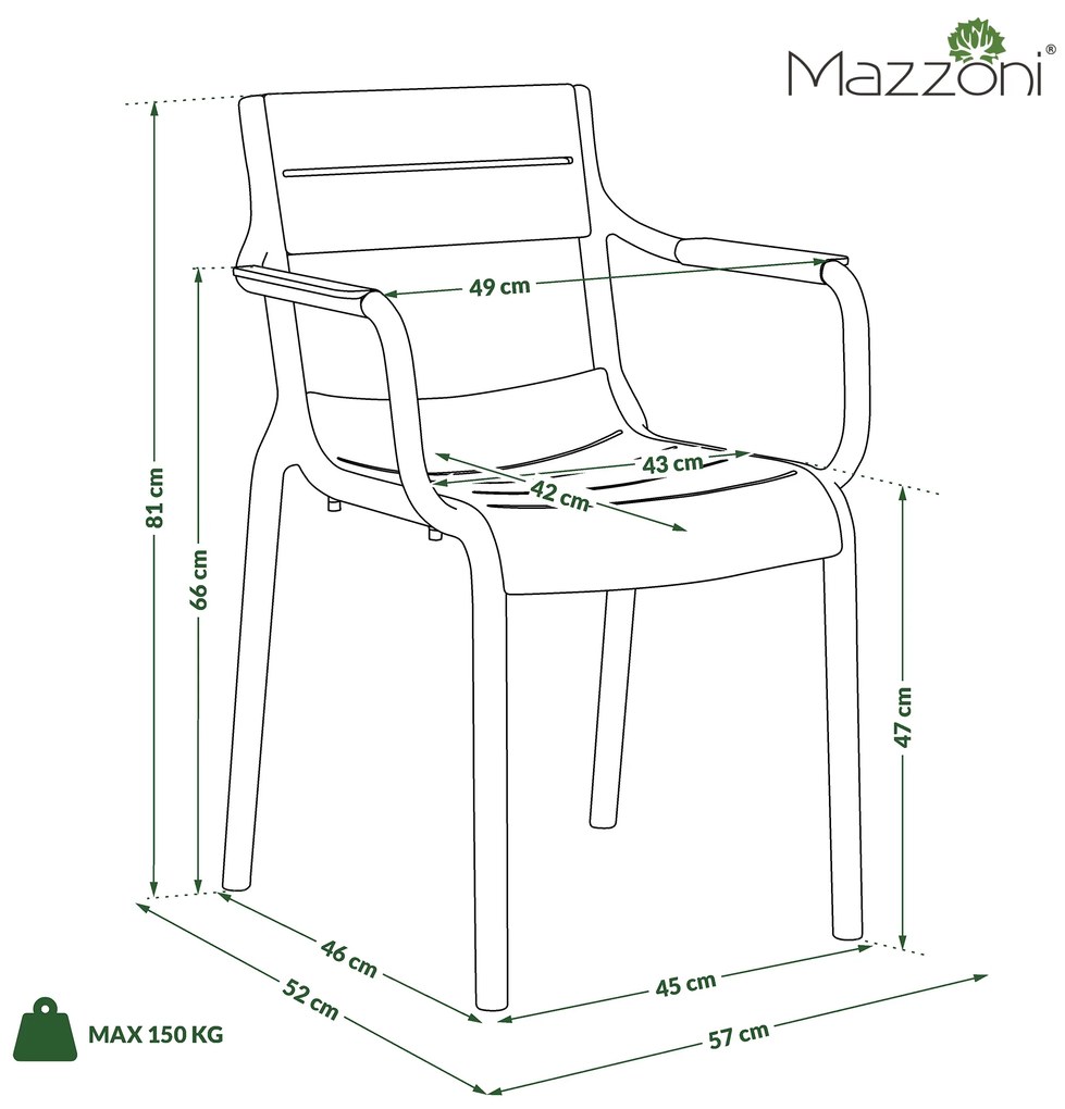 MAZZONI EXPORT LUSSO Beige - MODERN SZÉK KONYHÁBA KERTBE KÁVÉZÓBA (RAKÁSOLHATÓ)