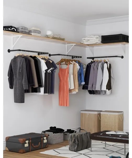 LINEA 2 darabos falra szerelhető vállfatartó, fekete