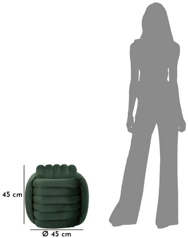 Puha zöld ülőke 45x45x45 cm