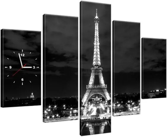 Órás falikép Eiffel-torony fekete-fehér 150x105cm ZP518A_5H
