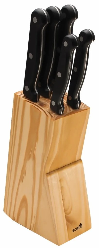 SOLA KNIFE késkészlet fa blokkban, 6 db