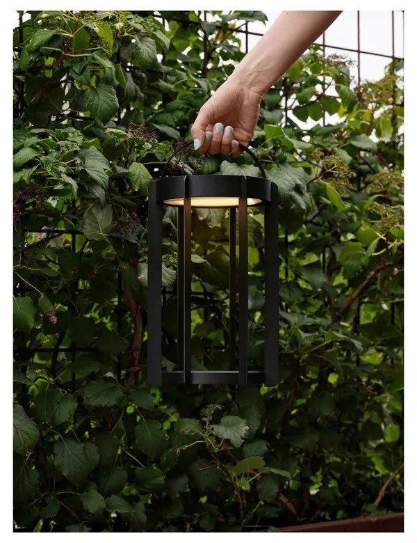 Fekete USB kültéri LED lámpás (magasság 30 cm) Firefly – Zone