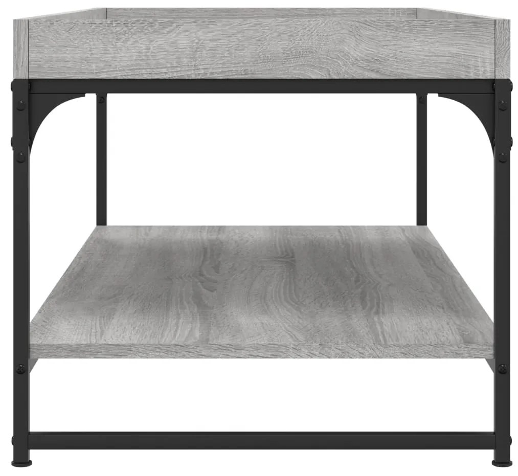 Szürke sonoma szerelt fa dohányzóasztal 100x49x45 cm