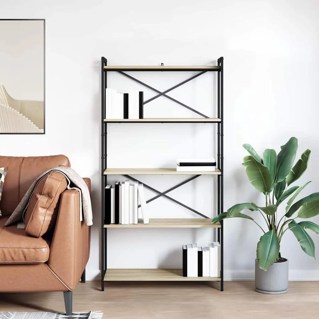 Könyvszekrény sonoma tölgy 80 x 30 x 153 cm Faanyag