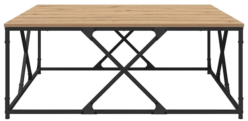 Dohányzóasztal kézműves tölgy 100 x 100 x 40 cm Faanyag