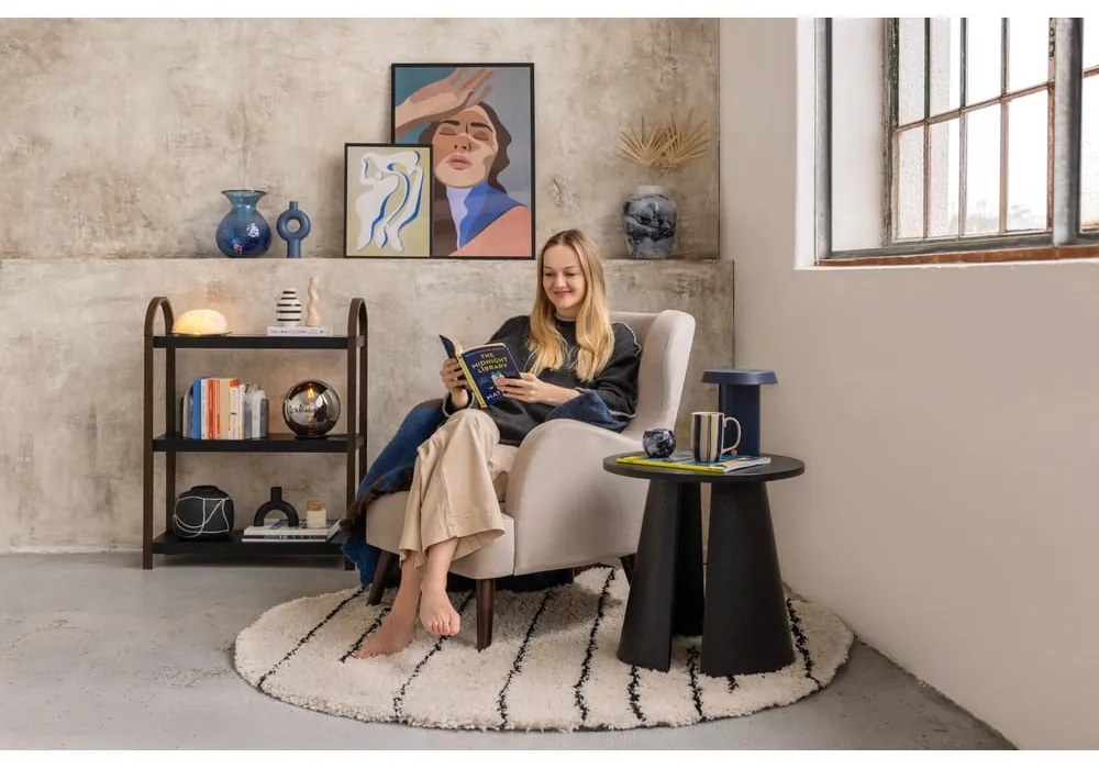 Sötétszürke bársony füles fotel Noemye – Bonami Selection