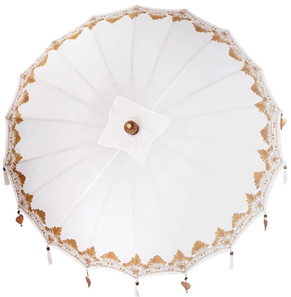 Balinéz Napernyő Krém 180-190 cm Pamut, tömör fa