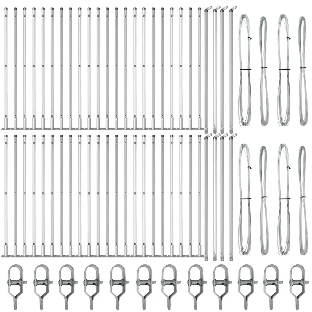 Kerítésoszlopok 52-es készlet Galvanizált acél 3.2 x 3.2 x 90 cm