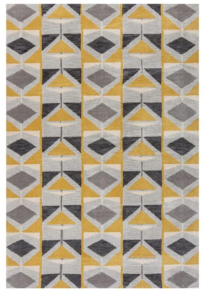 Kodiac szürke-sárga szőnyeg, 160 x 230 cm - Flair Rugs