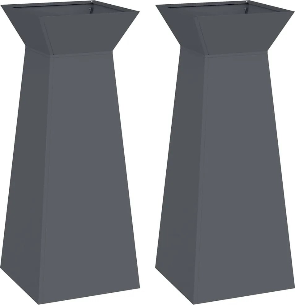 vidaXL Pillér Ültető 2 pcs Antracit 40 x 40 x 100 cm