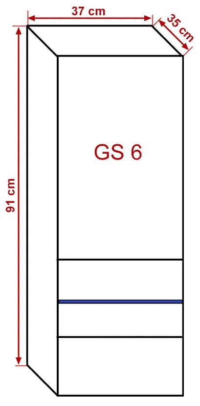 Prince GS6 FÜGGŐLEGES SZEKRÉNY magasfényű feHÉR