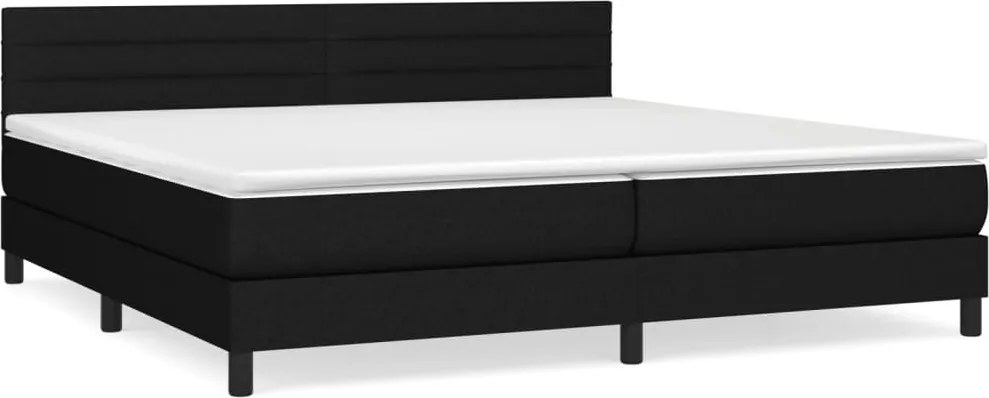 vidaXL fekete szövet rugós ágy matraccal 200 x 200 cm