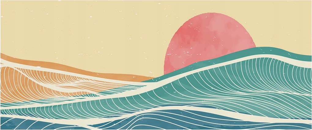 Fotótapéta Flizelina Nappali és Hálószoba Irodába Tengeri hullámok 250x104 Ragasztó