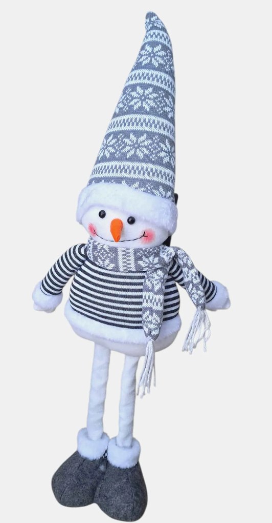 Hóember Teleszkópos Lábakon 65cm Nyújtható Dekoráció Nagy Karácsonyi Dekoráció