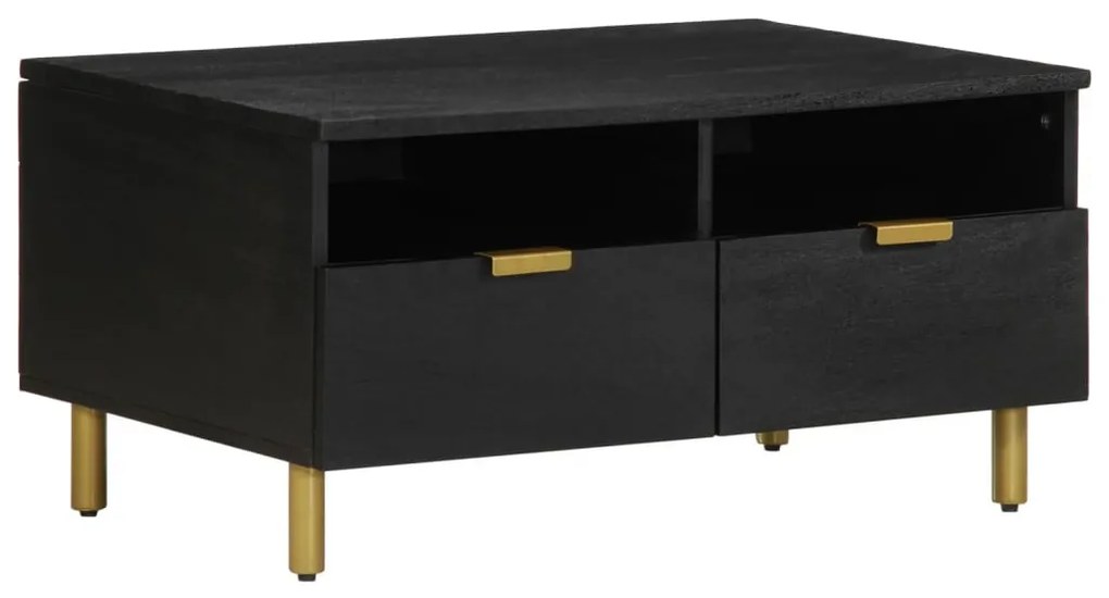 Fekete szerelt fa dohányzóasztal 80 x 54 x 40 cm