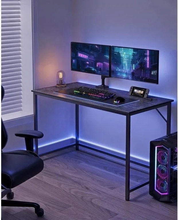 Íróasztal, fekete, 120 x 60 x 76 cm