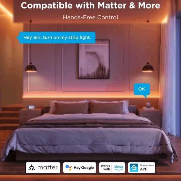 Govee - LED RGBICW Dimmelhető szalag COB 3780 diódák 3m Wi-Fi Matter