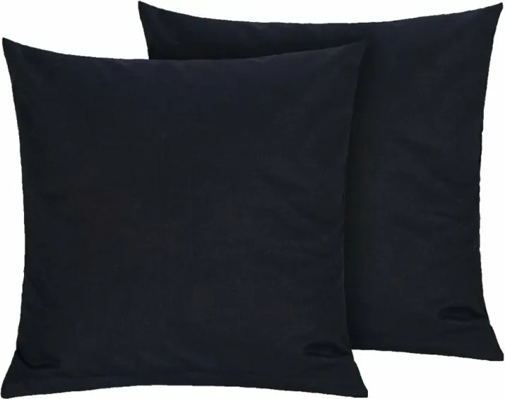 Bellatex pamut párnahuzatok, fekete, 40 × 40 cm, 2 db, 40 x 40 cm