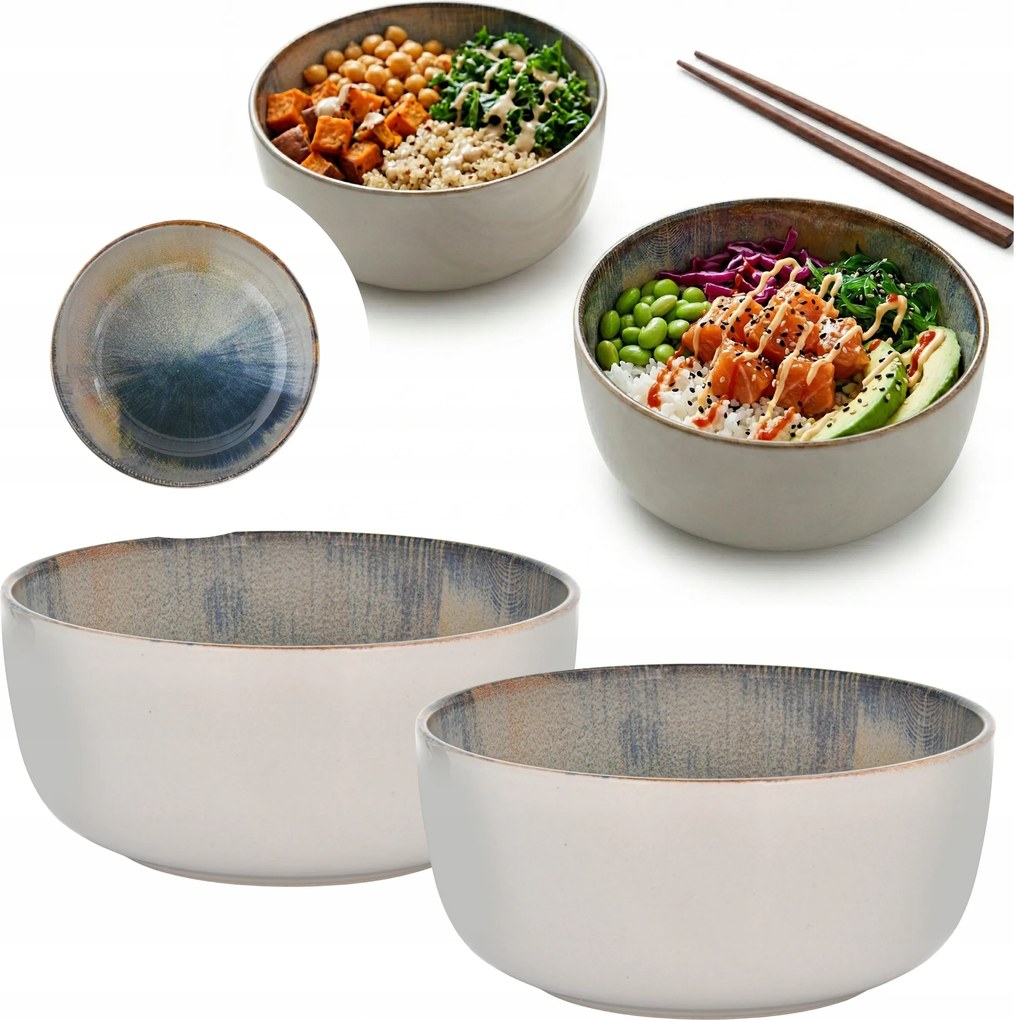 Saláta 2 Tál Sushi Gyümölcs Snack Porcelán Ambition