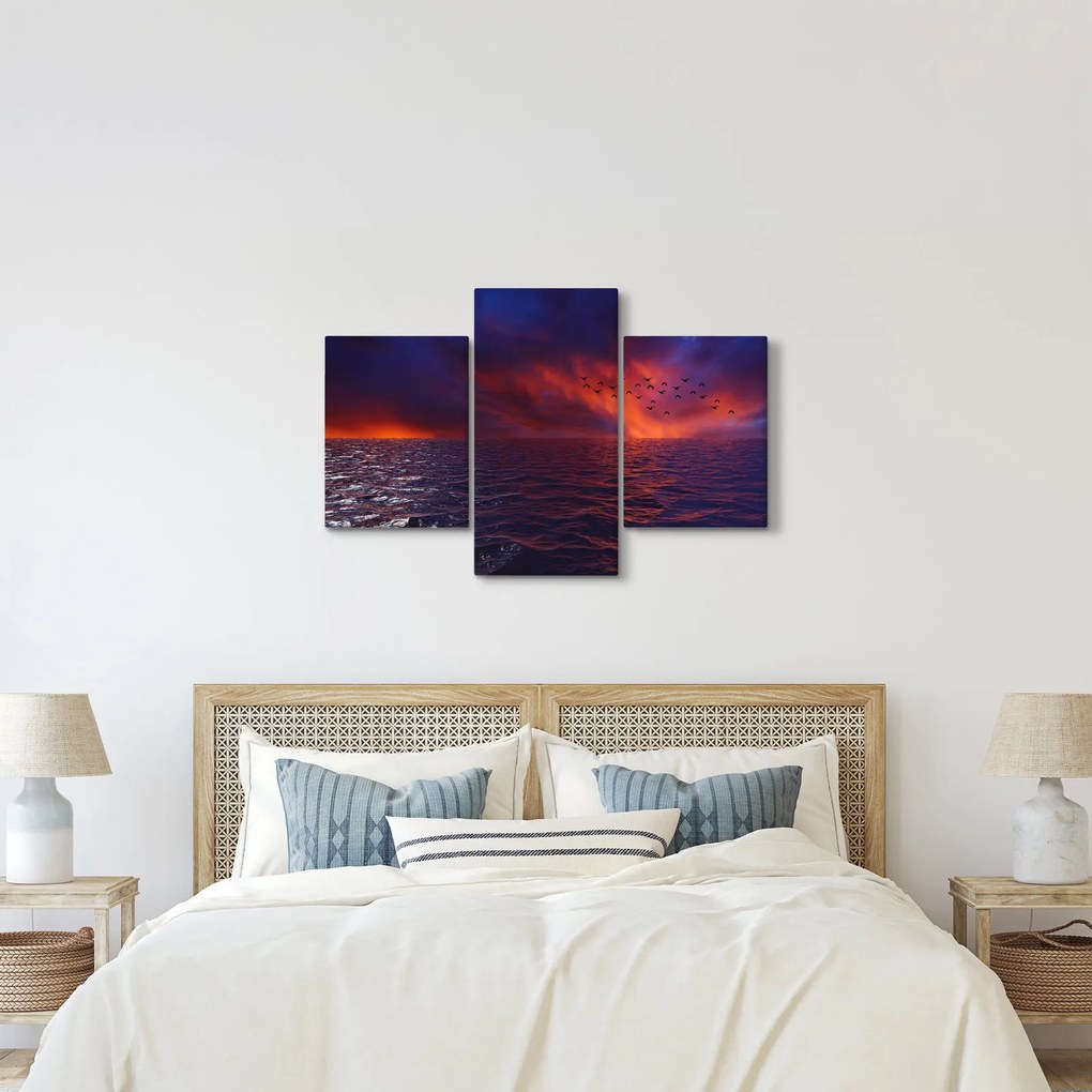 Tengeri kép a madarakkal (90x60 cm)