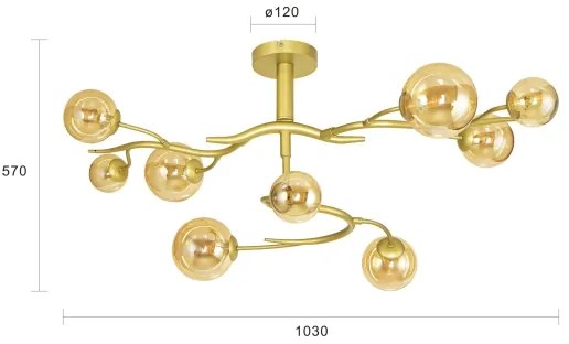 Brilagi - LED Felületre szerelhető csillár MISTEL 9xG9/3W/230V arany