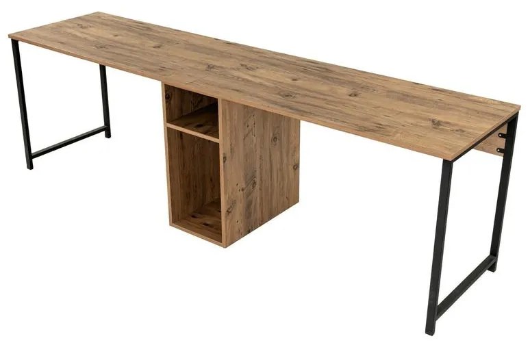Íróasztal Twin Study Desk - Atlantic Pine, Fekete