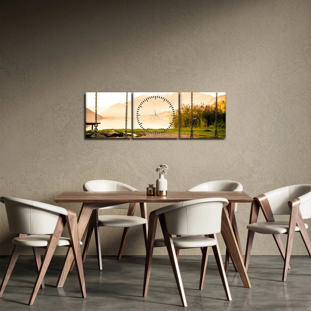 Kép egy hintákról a természetben (órával) (90x30 cm)