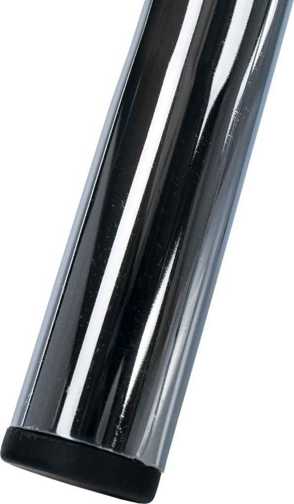 Puff, króm + textilbőr fekete, IRENA