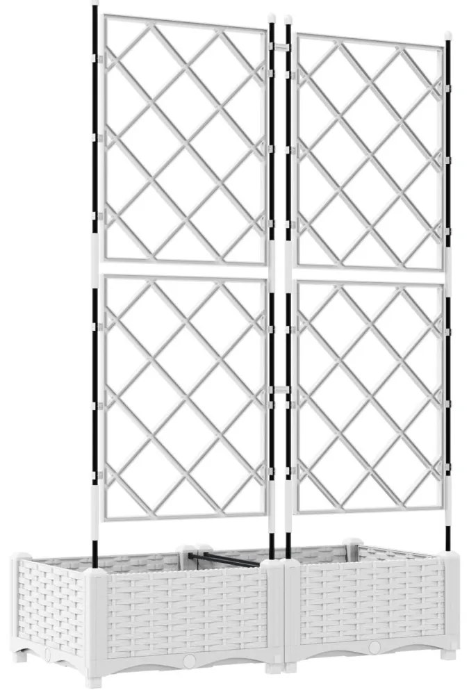 Trellises Kert Cserép 2 db Fehér 80x40x125,5 cm