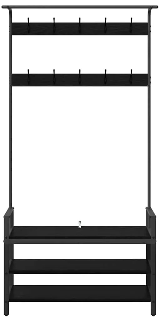 Kabáthorog polcokkal Egyéb Musta tammi 95 x 34 x 184 cm Faanyag