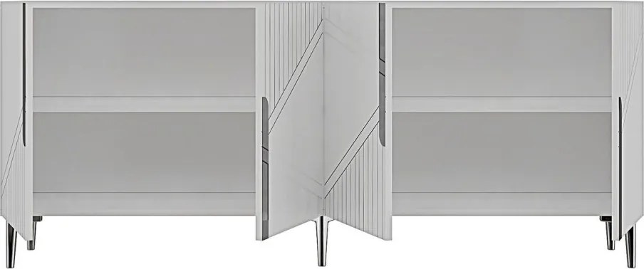 Evva komód, fehér-ezüst, 125 cm