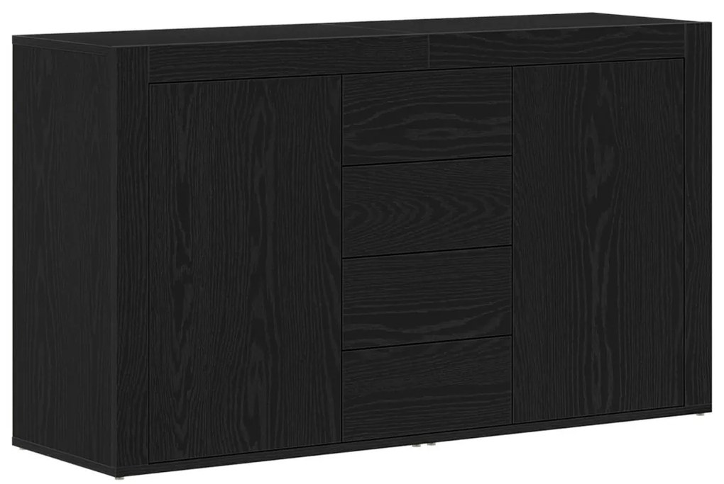 Oldalszekrény Fekete tölgy Szerelt fa 120 x 36 x 69 cm Tárolás