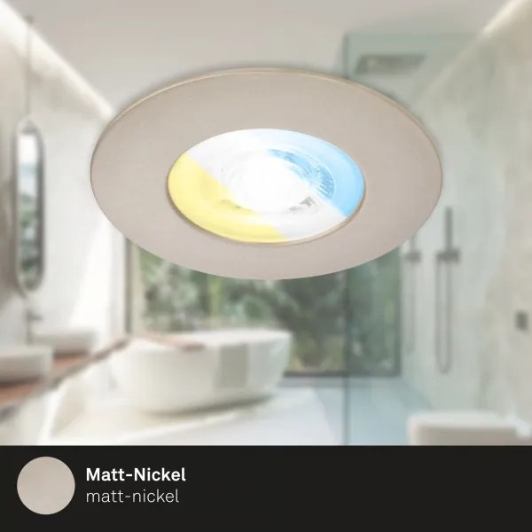 Briloner 7605032 – 3 darabos LED szett, fürdőszobai mennyezeti lámpa, 3xLED/4,9W/230V, IP44, matt króm