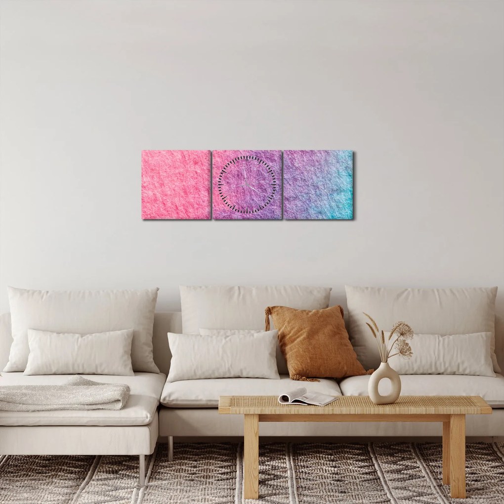 Színes textúra képe (órával) (90x30 cm)