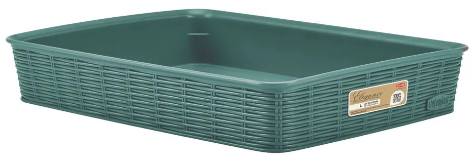 STEFANPLAST Elegance kosár L, 35,5x26x6cm, zöld-szürke