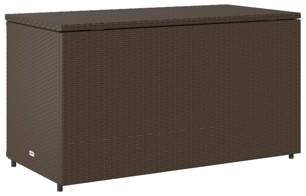 barna polyrattan kerti tárolószekrény 110 x 55 x 60,5 cm