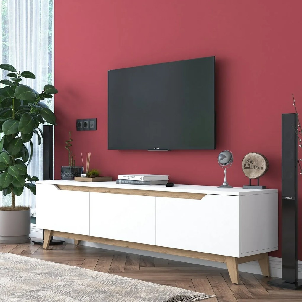 Dite White and Walnut TV-asztal