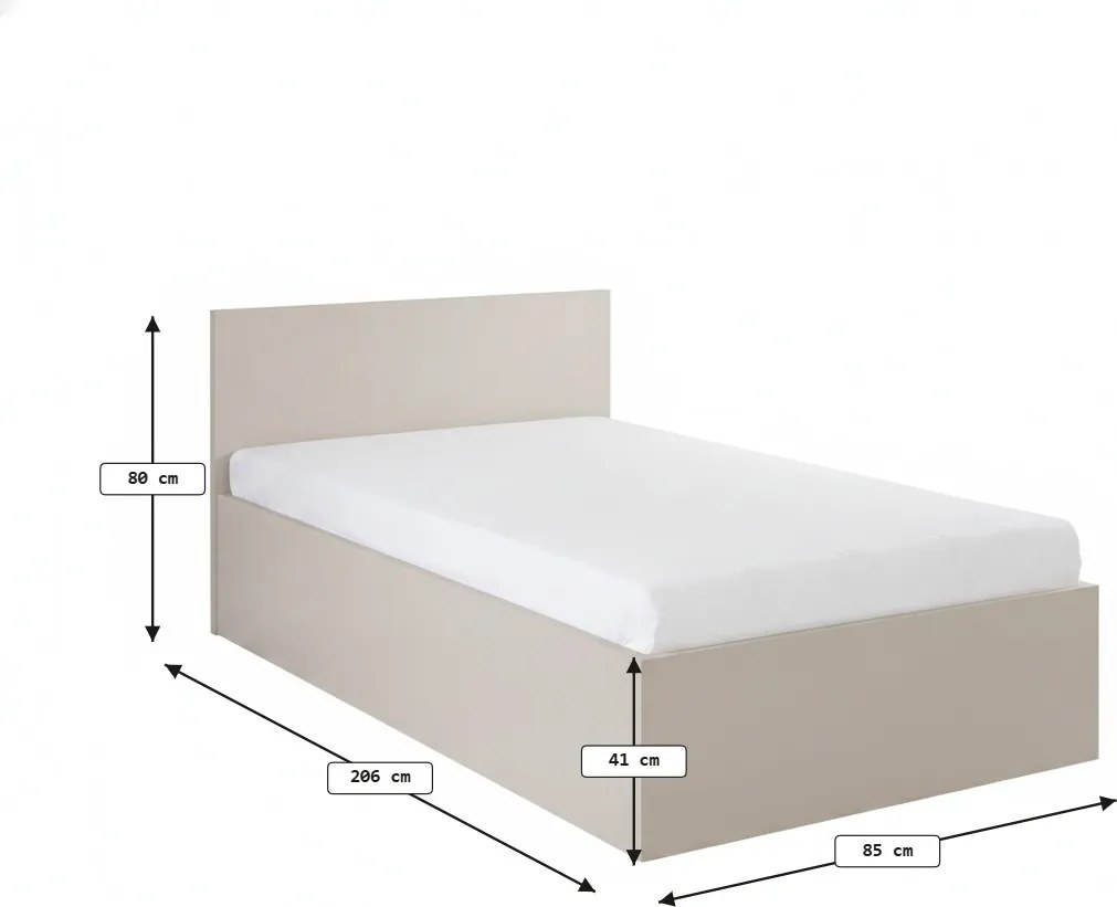 Ágy SOFIA 80 x 200 cm, kasmír bézs színű Ágyrács: Ágyrács nélkül, Matrac: Coco Maxi 20 cm matrac